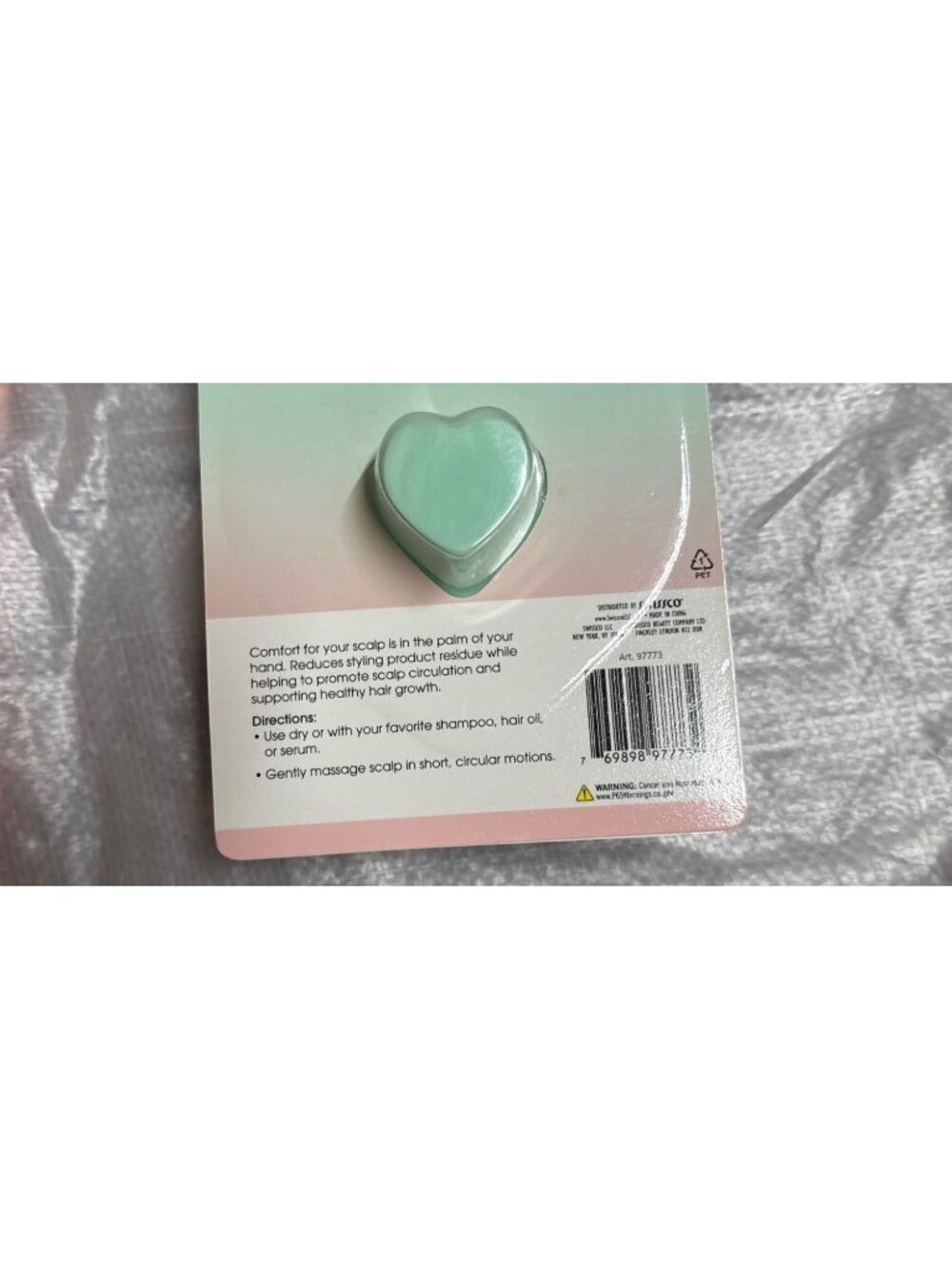 Spa Bella Shampoo and Scalp Massager Brush Heart-Shaped New in Box - Picture 2 of 2
